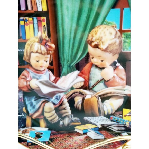 MJ Hummel Budding Scholars Plate Little Companions Danbury Mint Limited Edition - Picture 3 of 12